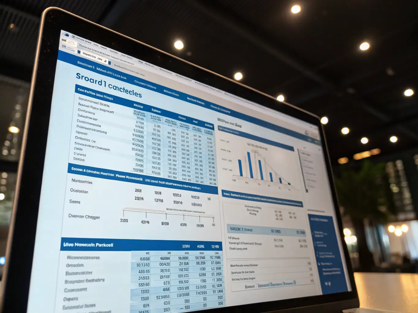 A secure online platform displaying financial reports and charts, emphasizing the security and accuracy of online accounting. The interface is in Hungarian.
